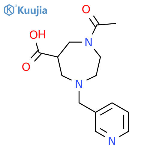 1-Acetyl-4-(pyridin-3-ylmethyl)-1,4-diazepane-6-carboxylic acid structure
