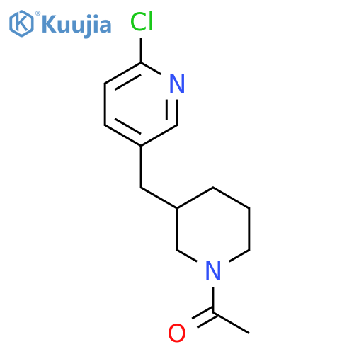 1-(3-((6-Chloropyridin-3-yl)methyl)piperidin-1-yl)ethanone structure