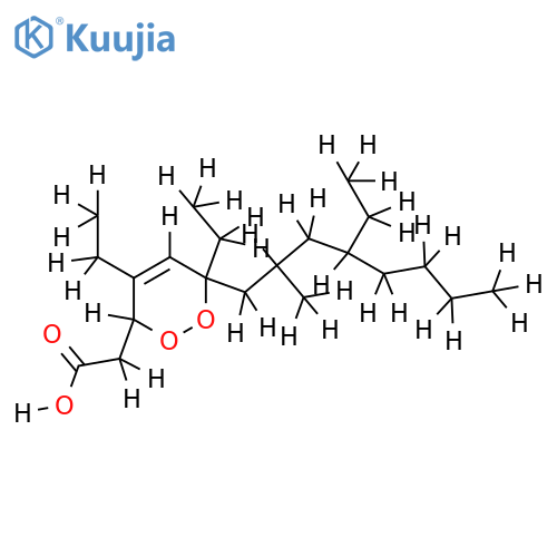 11, 12-Dihydro-4, 6-Diethyl-6-(4-ethyl-2-methyl-5-octenyl)-3, 6-dihydro-1, 2-dioxin-3-acetic acid, 9CI structure