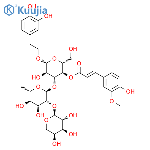 b-D-Glucopyranoside,2-(3,4-dihydroxyphenyl)ethyl O-a-L-arabinopyranosyl-(1&reg;2)-O-6-deoxy-a-L-mannopyranosyl-(1&reg;3)-, 4-[(2E)-3-(4-hydroxy-3-methoxyphenyl)-2-propenoate] structure