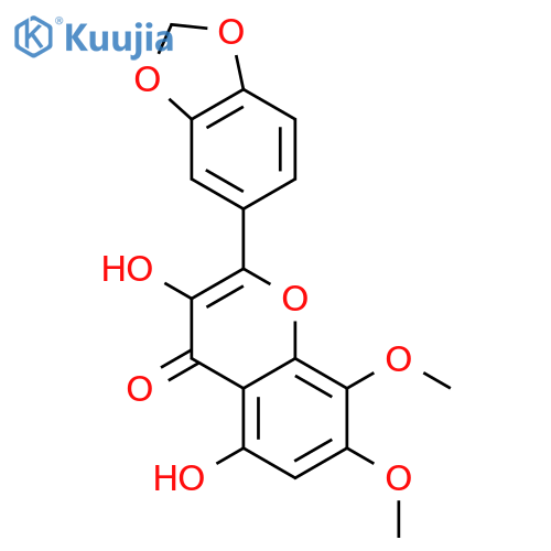 3,5-dihydroxy-7,8-dimethoxy-3',4'-methylenedioxyflavone structure
