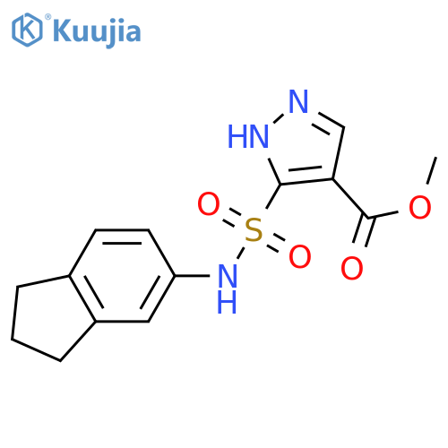 methyl 5-[(2,3-dihydro-1H-inden-5-yl)sulfamoyl]-1H-pyrazole-4-carboxylate structure