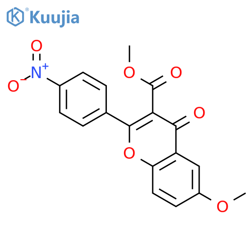 6-Methoxy-3-(methoxycarbonyl)-2-(4-nitrophenyl)-4H-benzopyran-4-one structure
