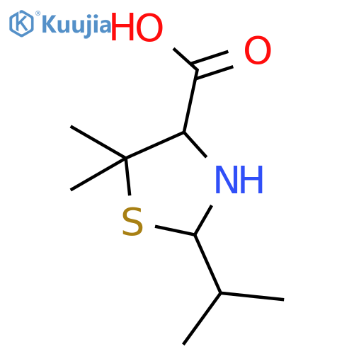 5,5-Dimethyl-2-(1-methylethyl)-4-thiazolidinecarboxylic Acid structure