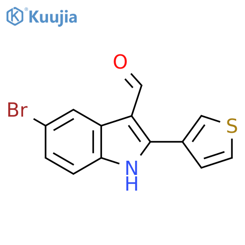 5-bromo-2-(thiophen-3-yl)-1H-indole-3-carbaldehyde structure