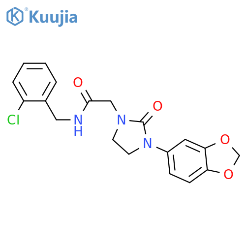 2-3-(2H-1,3-benzodioxol-5-yl)-2-oxoimidazolidin-1-yl-N-(2-chlorophenyl)methylacetamide structure