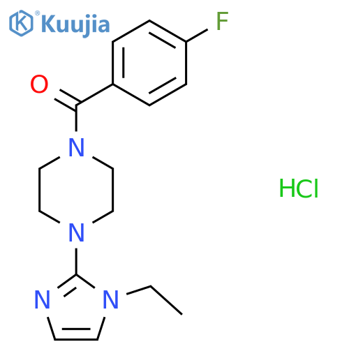 1-(1-ethyl-1H-imidazol-2-yl)-4-(4-fluorobenzoyl)piperazine hydrochloride structure