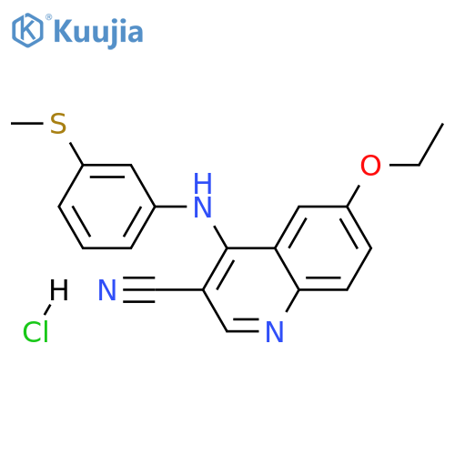 6-ethoxy-4-{[3-(methylsulfanyl)phenyl]amino}quinoline-3-carbonitrile hydrochloride structure