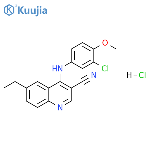 3-Quinolinecarbonitrile, 4-[(3-chloro-4-methoxyphenyl)amino]-6-ethyl-, hydrochloride (1:1) structure