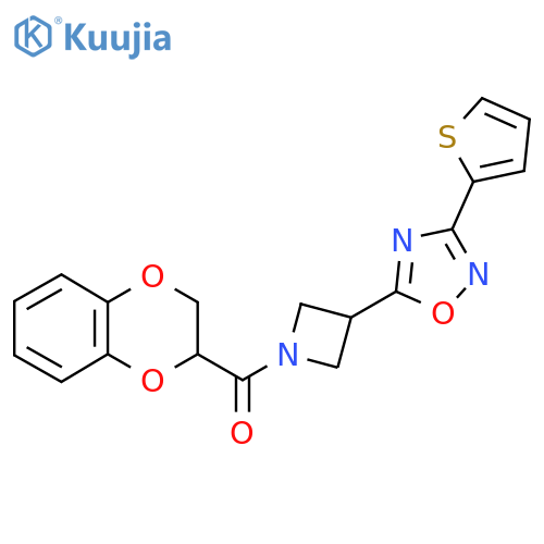 5-1-(2,3-dihydro-1,4-benzodioxine-2-carbonyl)azetidin-3-yl-3-(thiophen-2-yl)-1,2,4-oxadiazole structure