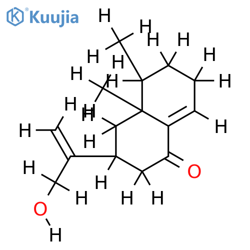 (4alpha-methyl,5alpha-methyl,7alphaH)-9-oxoeremophila-1(10),11(13)-diene-12-ol structure