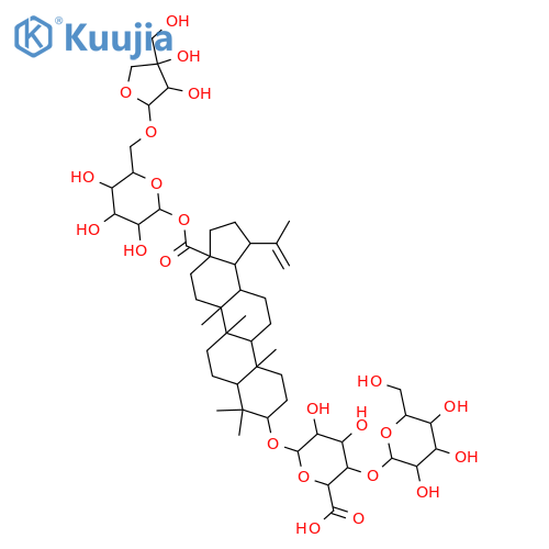 b-D-Glucopyranosiduronic acid, (3b)-28-[(6-O-D-apio-b-D-furanosyl-b-D-glucopyranosyl)oxy]-28-oxolup-20(29)-en-3-yl4-O-b-D-galactopyranosyl- (9CI) structure