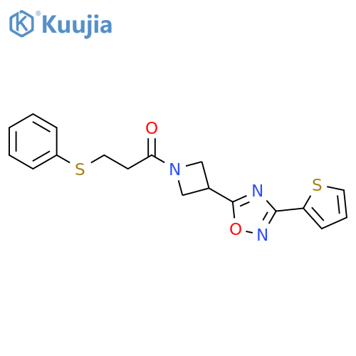 3-(phenylsulfanyl)-1-{3-3-(thiophen-2-yl)-1,2,4-oxadiazol-5-ylazetidin-1-yl}propan-1-one structure