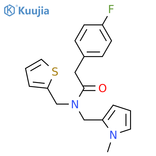 2-(4-fluorophenyl)-N-(1-methyl-1H-pyrrol-2-yl)methyl-N-(thiophen-2-yl)methylacetamide structure
