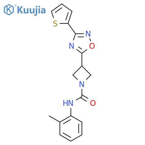N-(2-methylphenyl)-3-3-(thiophen-2-yl)-1,2,4-oxadiazol-5-ylazetidine-1-carboxamide structure
