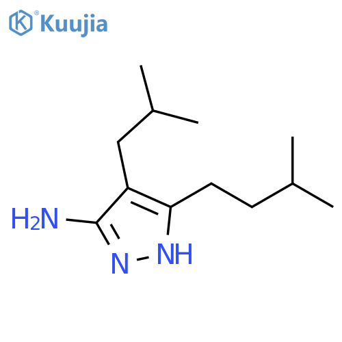 3-(3-methylbutyl)-4-(2-methylpropyl)-1H-pyrazol-5-amine structure