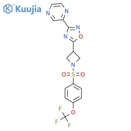 2-(5-{1-4-(trifluoromethoxy)benzenesulfonylazetidin-3-yl}-1,2,4-oxadiazol-3-yl)pyrazine structure