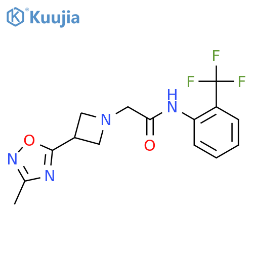 2-3-(3-methyl-1,2,4-oxadiazol-5-yl)azetidin-1-yl-N-2-(trifluoromethyl)phenylacetamide structure
