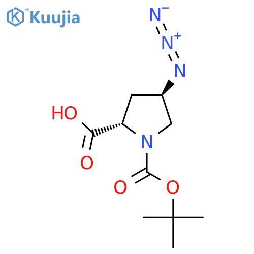 (2S,4R)-4-azido-1-(tert-butoxy)carbonylpyrrolidine-2-carboxylic acid structure