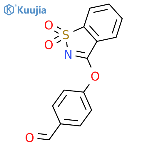 4-(1,1-dioxido-1,2-benzisothiazol-3-yl)oxybenzaldehyde structure
