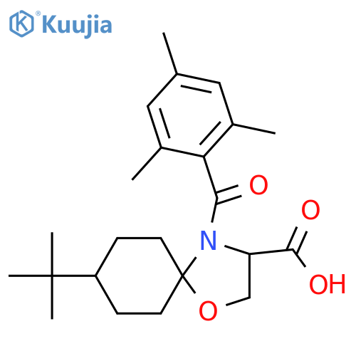 8-Tert-Butyl-4-(2,4,6-trimethylbenzoyl)-1-oxa-4-azaspiro[4.5]decane-3-carboxylic acid structure