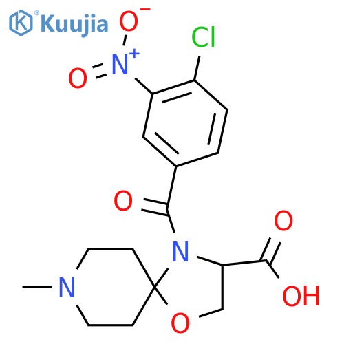 4-(4-Chloro-3-nitrobenzoyl)-8-methyl-1-oxa-4,8-diazaspiro[4.5]decane-3-carboxylic acid structure