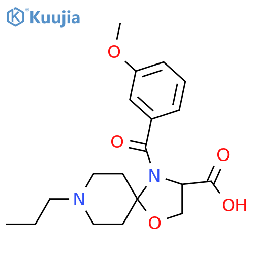 4-(3-Methoxybenzoyl)-8-propyl-1-oxa-4,8-diazaspiro[4.5]decane-3-carboxylic acid structure