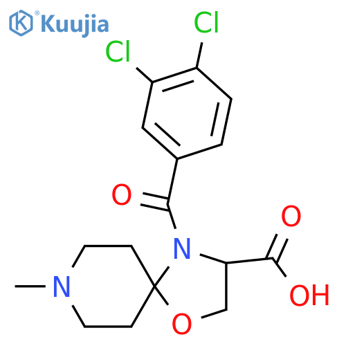 4-(3,4-Dichlorobenzoyl)-8-methyl-1-oxa-4,8-diazaspiro[4.5]decane-3-carboxylic acid structure