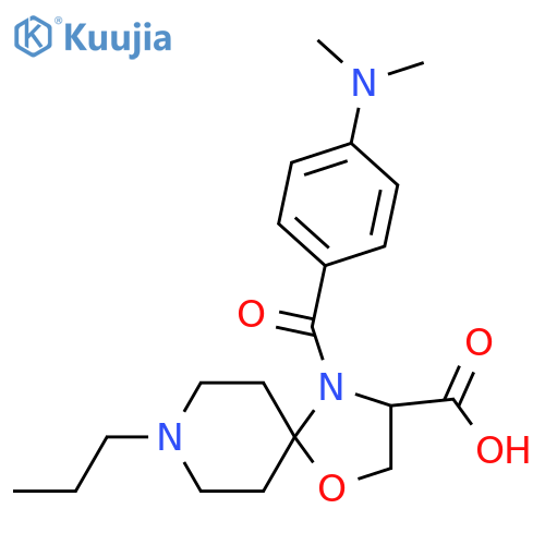 4-[4-(Dimethylamino)benzoyl]-8-propyl-1-oxa-4,8-diazaspiro[4.5]decane-3-carboxylic acid structure
