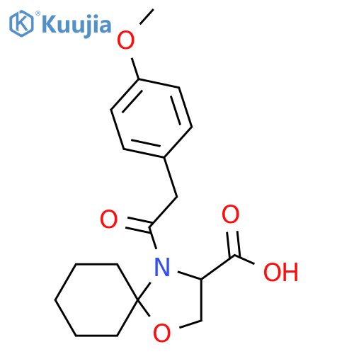 4-[2-(4-Methoxyphenyl)acetyl]-1-oxa-4-azaspiro[4.5]decane-3-carboxylic acid structure