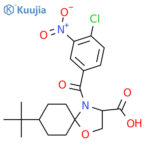 8-Tert-Butyl-4-(4-chloro-3-nitrobenzoyl)-1-oxa-4-azaspiro[4.5]decane-3-carboxylic acid structure