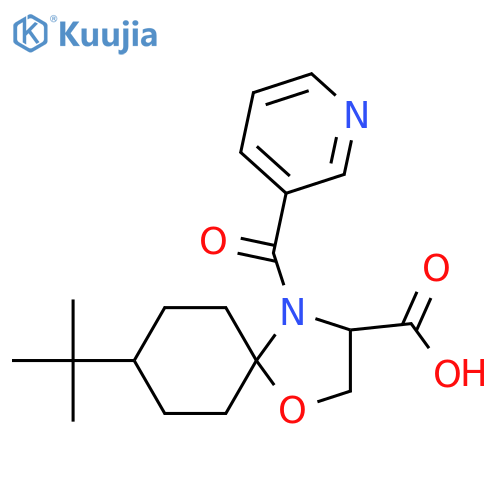 8-Tert-Butyl-4-(pyridine-3-carbonyl)-1-oxa-4-azaspiro[4.5]decane-3-carboxylic acid structure