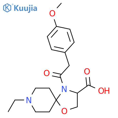 8-Ethyl-4-[2-(4-methoxyphenyl)acetyl]-1-oxa-4,8-diazaspiro[4.5]decane-3-carboxylic acid structure