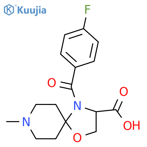 4-(4-Fluorobenzoyl)-8-methyl-1-oxa-4,8-diazaspiro[4.5]decane-3-carboxylic acid structure