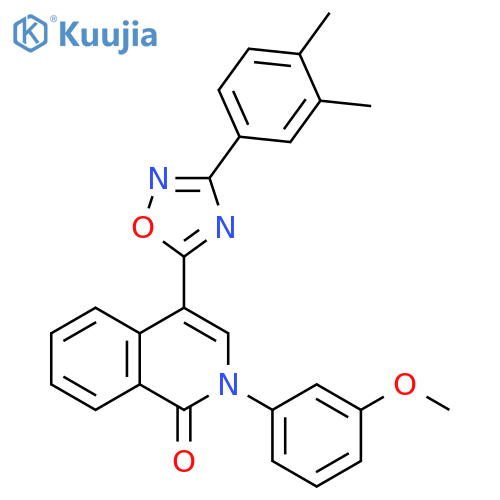 4-[3-(3,4-dimethylphenyl)-1,2,4-oxadiazol-5-yl]-2-(3-methoxyphenyl)-1,2-dihydroisoquinolin-1-one structure