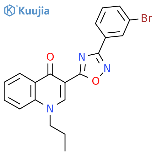 3-3-(3-bromophenyl)-1,2,4-oxadiazol-5-yl-1-propyl-1,4-dihydroquinolin-4-one structure