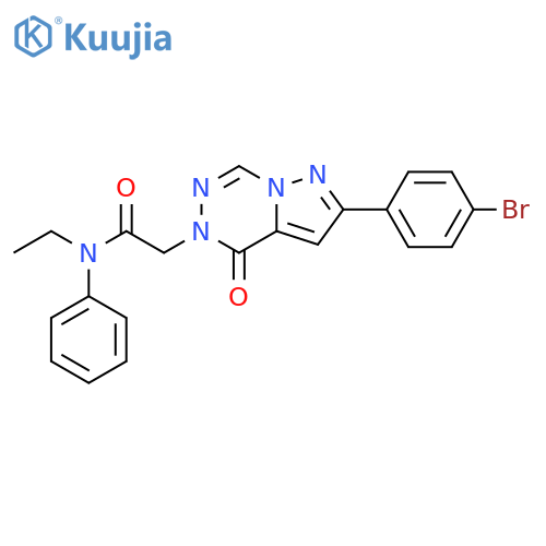 2-[2-(4-bromophenyl)-4-oxo-4H,5H-pyrazolo[1,5-d][1,2,4]triazin-5-yl]-N-ethyl-N-phenylacetamide structure