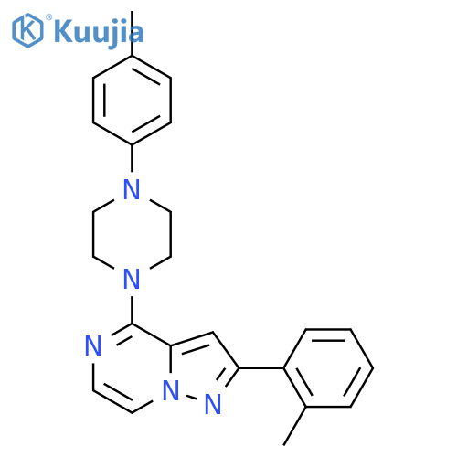 1-(4-methylphenyl)-4-[2-(2-methylphenyl)pyrazolo[1,5-a]pyrazin-4-yl]piperazine structure