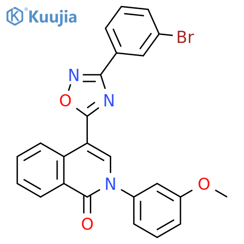 4-[3-(3-bromophenyl)-1,2,4-oxadiazol-5-yl]-2-(3-methoxyphenyl)-1,2-dihydroisoquinolin-1-one structure