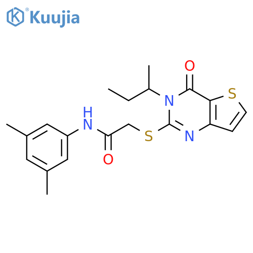 2-{[3-(butan-2-yl)-4-oxo-3H,4H-thieno[3,2-d]pyrimidin-2-yl]sulfanyl}-N-(3,5-dimethylphenyl)acetamide structure