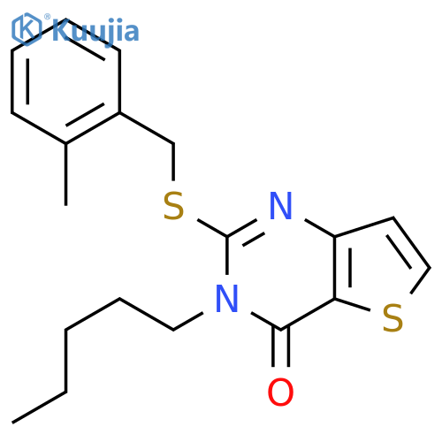2-{[(2-methylphenyl)methyl]sulfanyl}-3-pentyl-3H,4H-thieno[3,2-d]pyrimidin-4-one structure