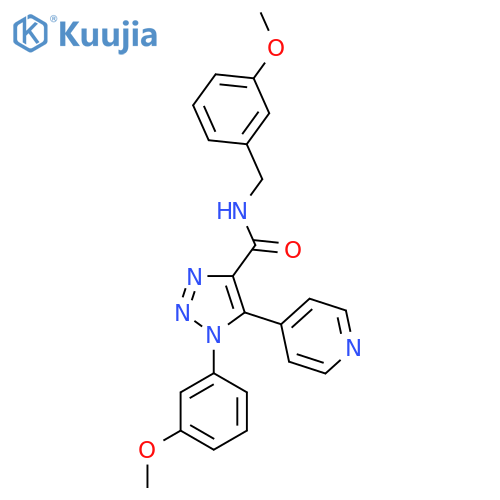 1-(3-methoxyphenyl)-N-[(3-methoxyphenyl)methyl]-5-(pyridin-4-yl)-1H-1,2,3-triazole-4-carboxamide structure