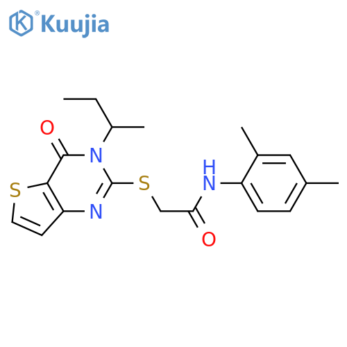 2-{[3-(butan-2-yl)-4-oxo-3H,4H-thieno[3,2-d]pyrimidin-2-yl]sulfanyl}-N-(2,4-dimethylphenyl)acetamide structure