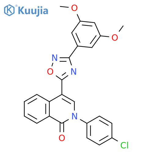2-(4-chlorophenyl)-4-[3-(3,5-dimethoxyphenyl)-1,2,4-oxadiazol-5-yl]-1,2-dihydroisoquinolin-1-one structure