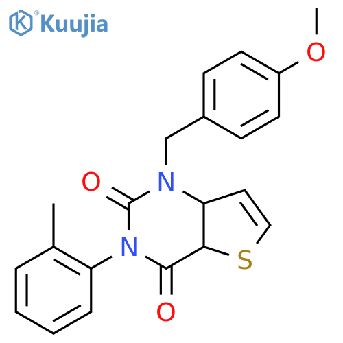 1-[(4-methoxyphenyl)methyl]-3-(2-methylphenyl)-1H,2H,3H,4H-thieno[3,2-d]pyrimidine-2,4-dione structure