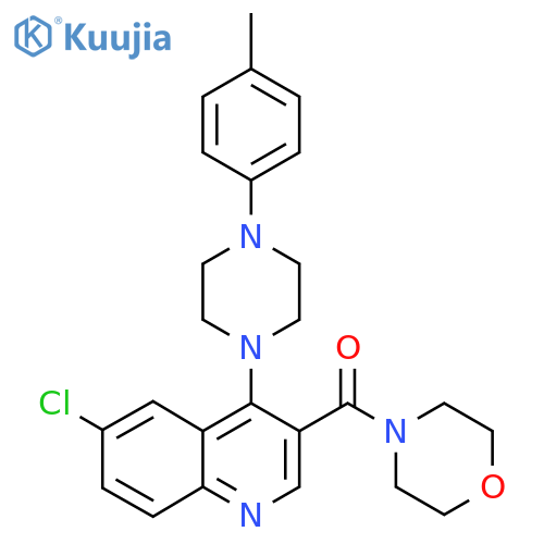 6-chloro-4-[4-(4-methylphenyl)piperazin-1-yl]-3-(morpholine-4-carbonyl)quinoline structure
