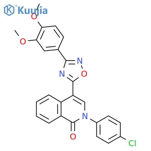 2-(4-chlorophenyl)-4-[3-(3,4-dimethoxyphenyl)-1,2,4-oxadiazol-5-yl]-1,2-dihydroisoquinolin-1-one structure