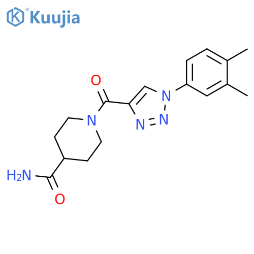 1-[1-(3,4-dimethylphenyl)-1H-1,2,3-triazole-4-carbonyl]piperidine-4-carboxamide structure