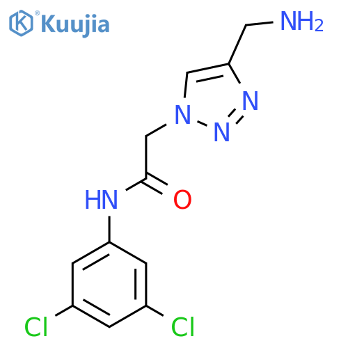 2-[4-(aminomethyl)-1H-1,2,3-triazol-1-yl]-N-(3,5-dichlorophenyl)acetamide structure