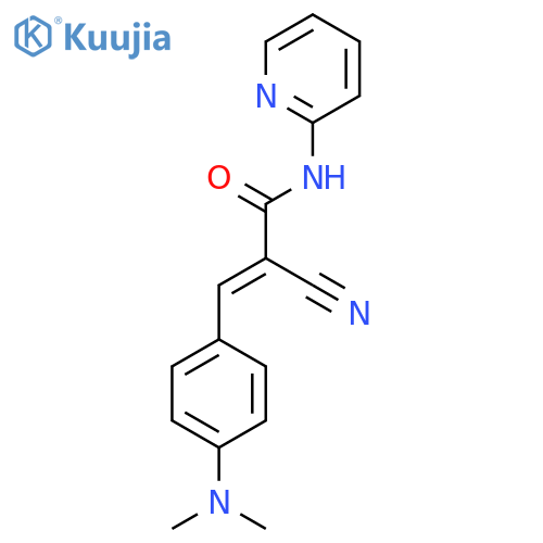 (2E)-2-cyano-3-[4-(dimethylamino)phenyl]-N-pyridin-2-ylacrylamide structure